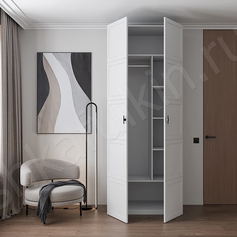 Шкаф Дримнэс Белый Неоклассика 2х створчатые Гостиная Для вещей 4