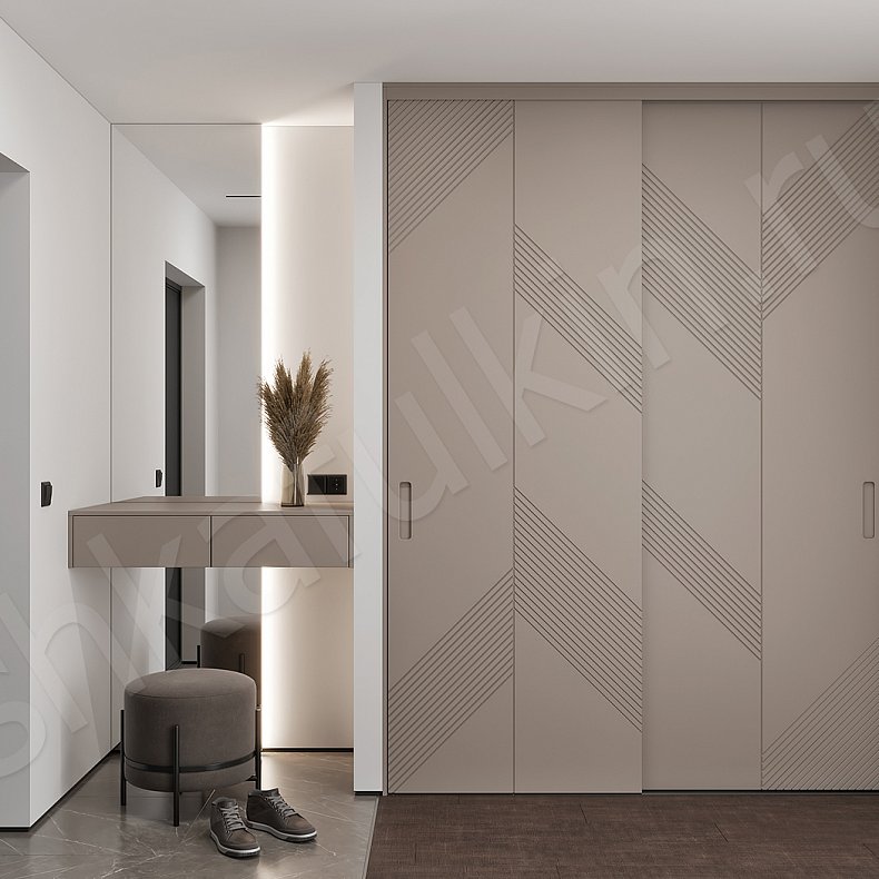 Прихожая Фернандо Светлые Коричневый Неоклассика 4х створчатые Коридор Для вещей