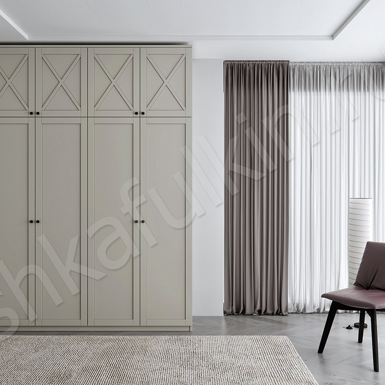 Изображение Корпусный шкаф Луи Белый Цветной Красный Светлые Неоклассика 4х створчатые Спальня Для вещей 3