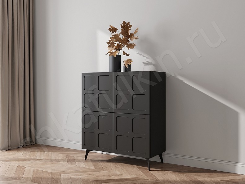 Тумба Оникс Синий Белый Черный Коричневый Серый Светлые Темные Современный 4х створчатые Гостиная Для декора Для вещей