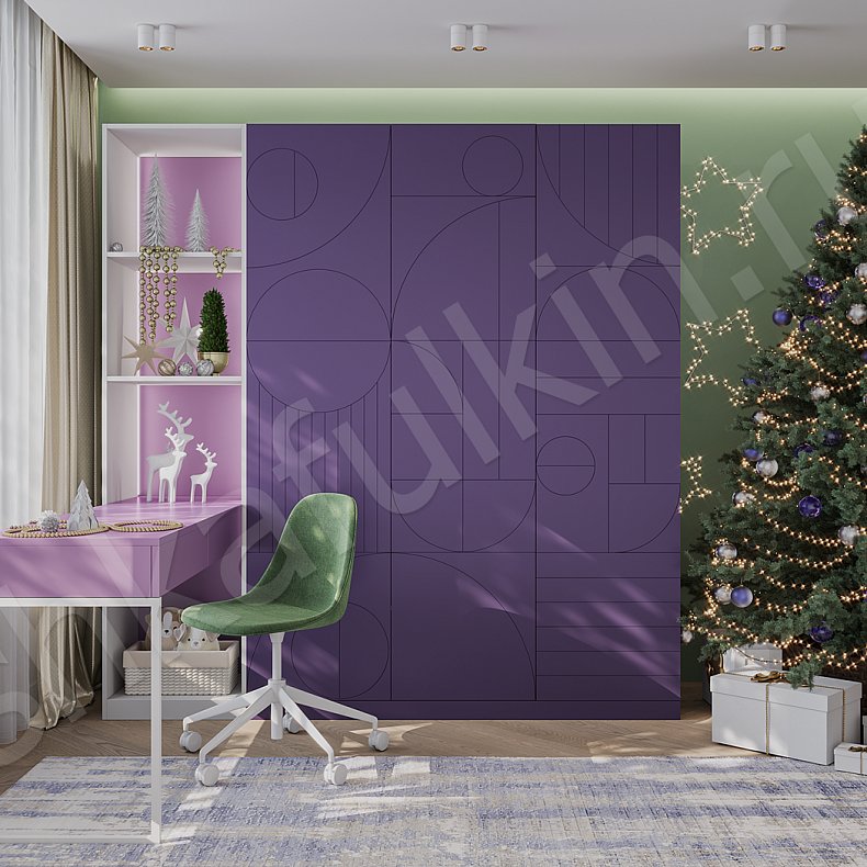 Изображение Детская Роллан Зеленый Современный 3х створчатые Детская Для книг Для вещей 2