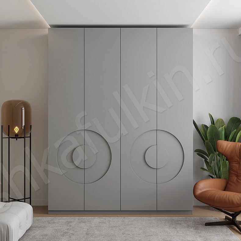 Шкаф Меридиан Белый Цветной Коричневый Серый Светлые Современный 4х створчатые Спальня Для вещей 1