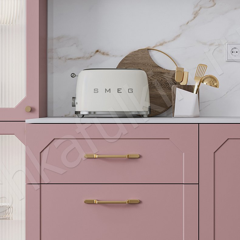 Изображение Кухня Санремо Синий Цветной Розовый Светлые Неоклассика Для книг Для декора 9