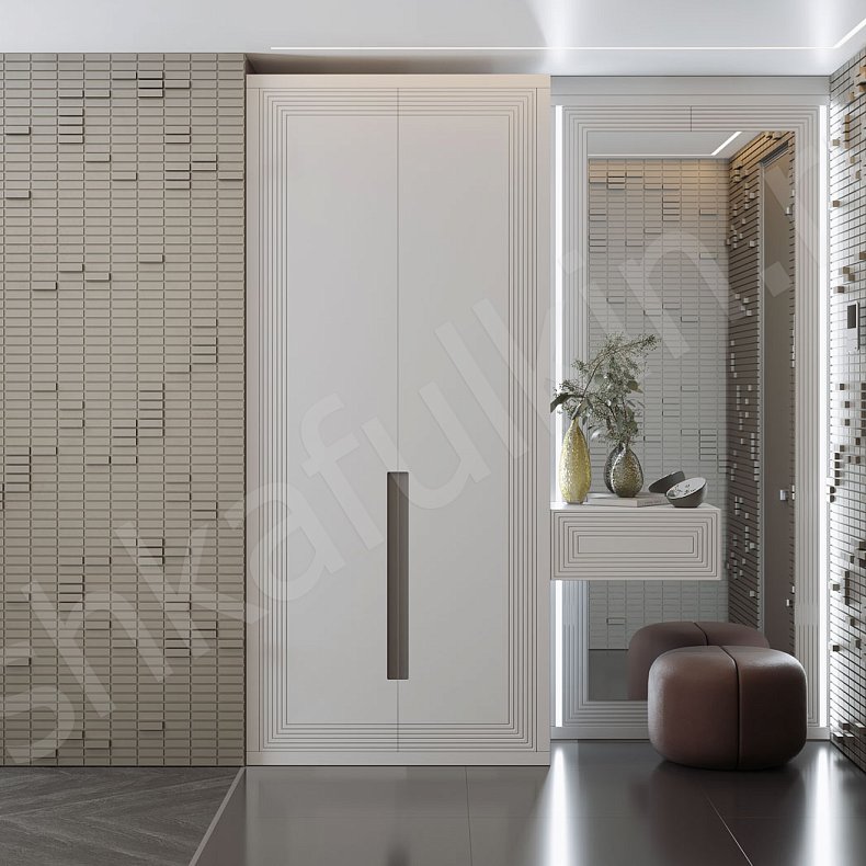 Прихожая Сильвер Белый Светлые Современный 2х створчатые Прихожая Для вещей