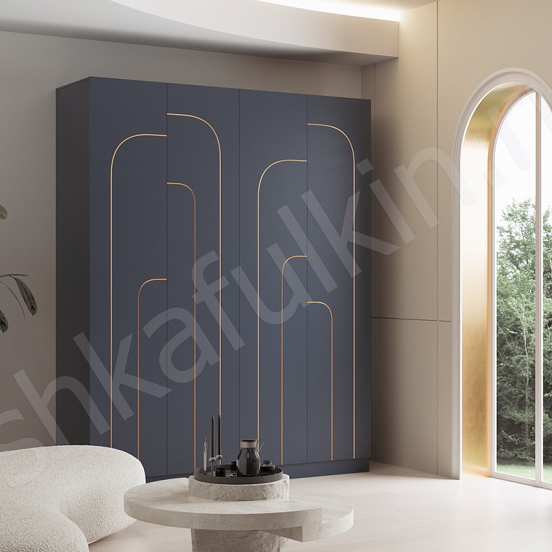 Шкаф Лакруа Золото Современный 4х створчатые Гостиная Для вещей