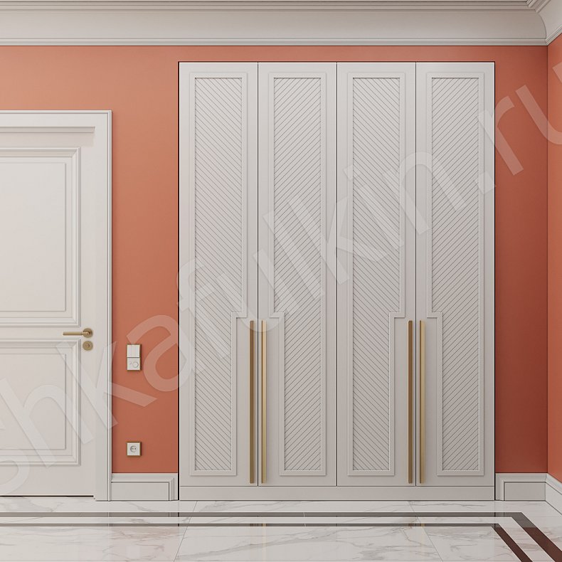 Прихожая Танзано Светлые Белый Неоклассика 4х створчатые Прихожая Для вещей 2