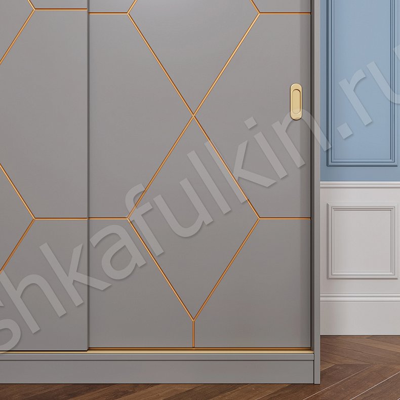 Корпусный шкаф-купе Рональд Золото Классика 2х створчатые Гостиная Для вещей 8