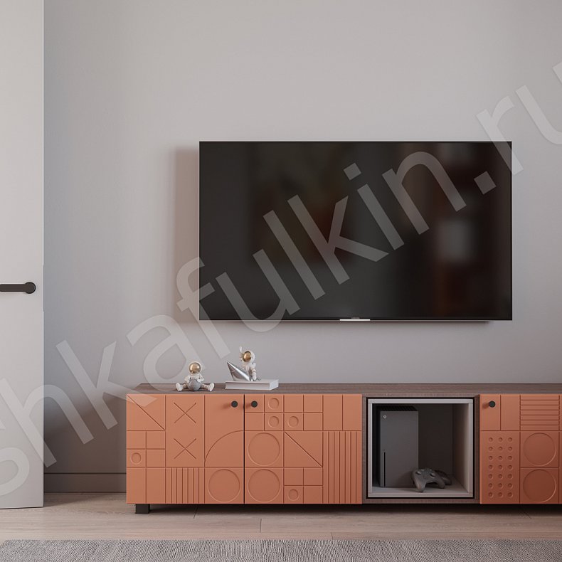 Изображение Шкаф Фабрицио Цветной Красный Светлые Современный 4х створчатые Спальня Для вещей 3