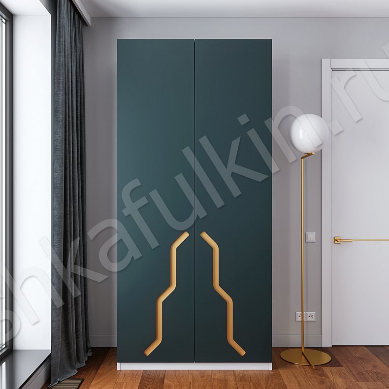 Изображение Корпусный шкаф Консул Цветной Серый Синий Темные Золото Модерн 2х створчатые Гостиная Для вещей 2