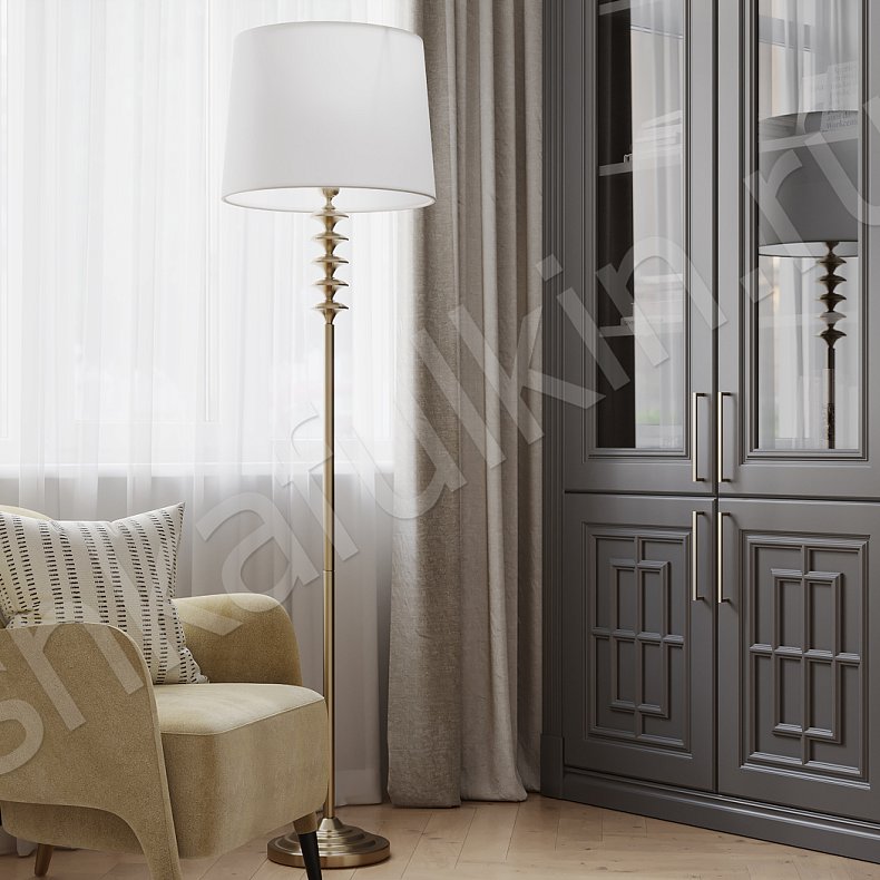 Книжный шкаф Антида Светлые Серый Классика 4х створчатые Гостиная Для книг 3