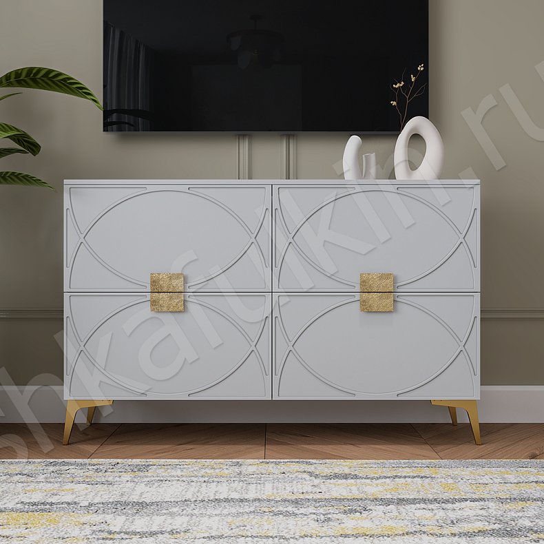 Гарнитур Арива Белый Розовый Светлые Неоклассика 4х створчатые Спальня Для белья 13