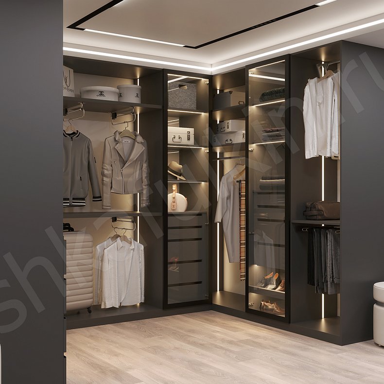 Гардеробная Клео  Хай-тек  Гардеробная  2