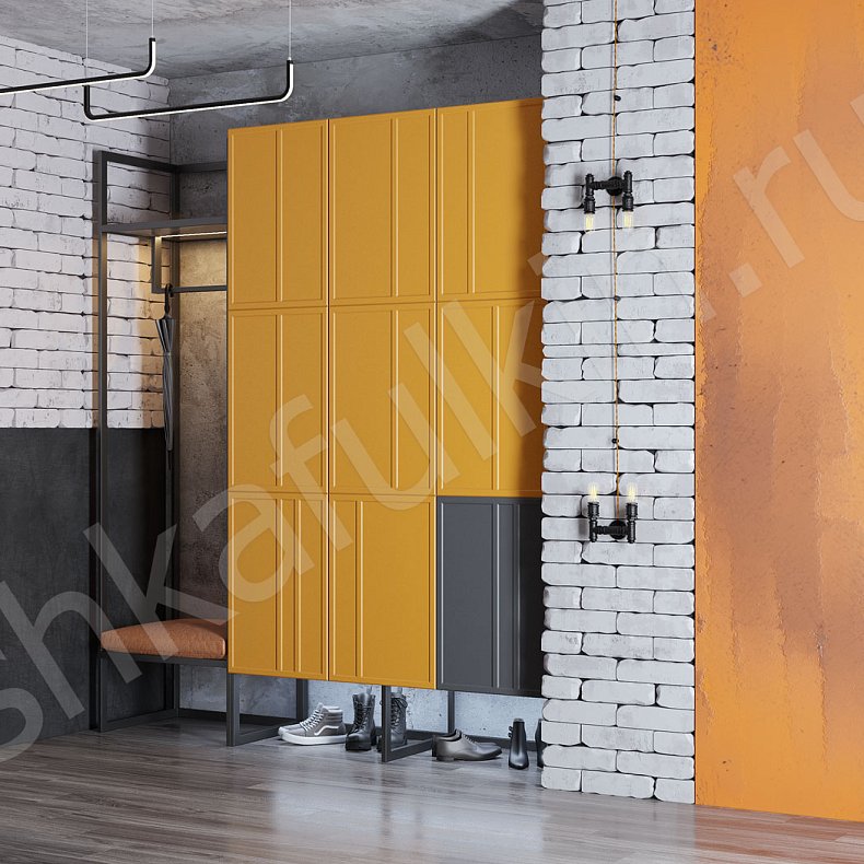 Изображение Прихожая Урбан Белый Цветной Светлые Лофт 3х створчатые Прихожая Для вещей 2