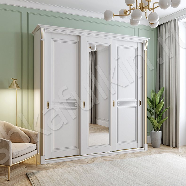 Изображение Шкаф-купе Адель Классика 3х створчатые Гостиная Для вещей 4