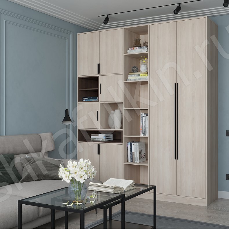 Шкаф Бесто Светлые Белый Древесный Коричневый Серый Темные Скандинавский 2х створчатые Гостиная Для книг Для декора Для посуды Для вещей 8