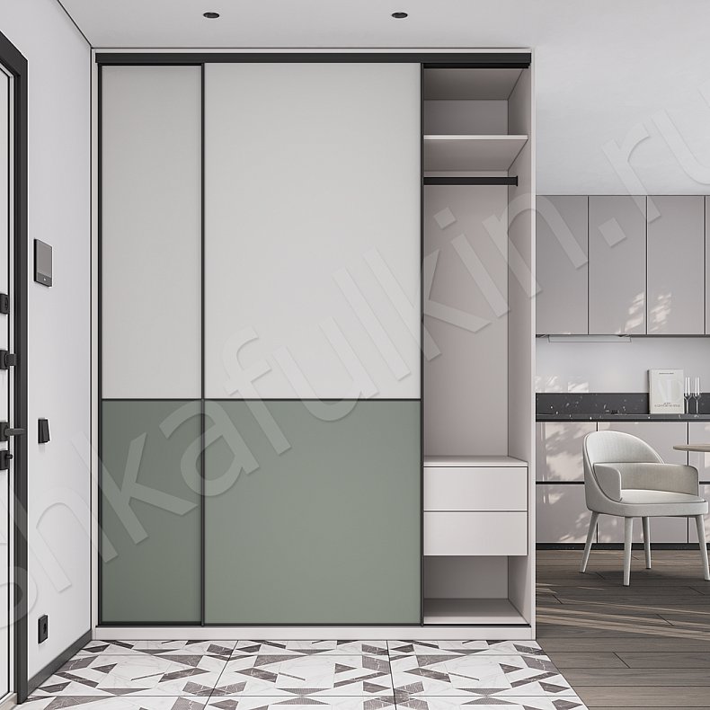 Шкаф-купе Эпика Светлые Современный 2х створчатые Прихожая Для вещей 3