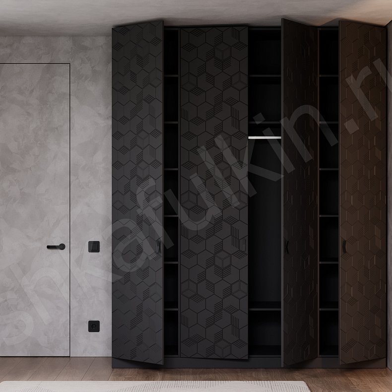 Изображение Гарнитур Токио Черный Современный 4х створчатые Спальня Для вещей 5