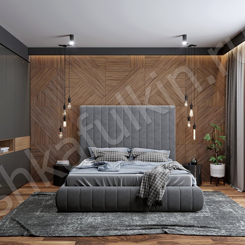 Изображение Распашной шкаф Камелот Древесный Черный Темные Современный 6и створчатые Спальня Для белья Для вещей 1