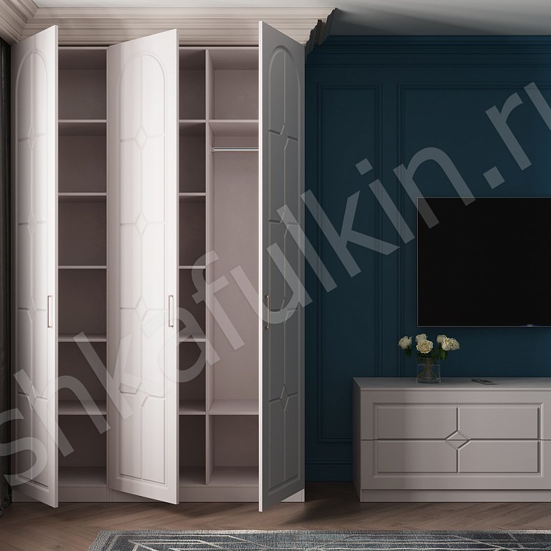 Гарнитур Розанна Светлые Современный 3х створчатые Гостиная Для вещей 4