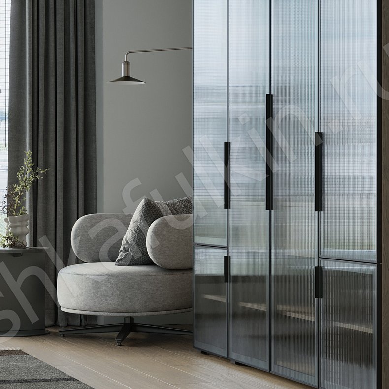 Шкаф Мору Темные Современный 4х створчатые Спальня Для вещей 4