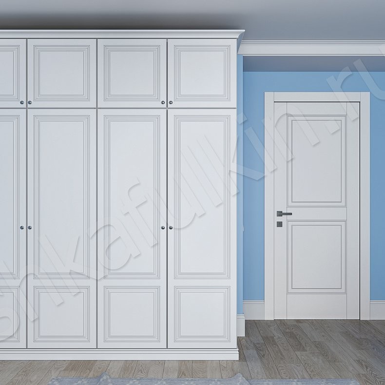 Изображение Гарнитур Эльза Белый Светлые Классика 4х створчатые Спальня Для вещей 4