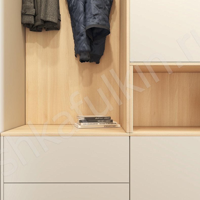 Изображение Прихожая Мэрри Серый Черный Минимализм 2х створчатые Прихожая Для вещей Для декора 15