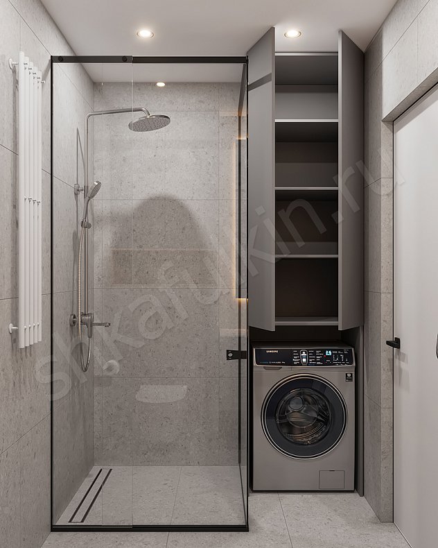 Мебель в санузел Дидро Серый Светлые Современный   Для вещей 4