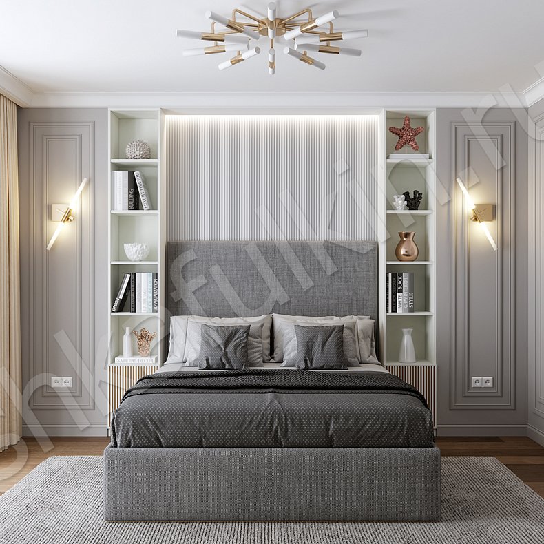 Стенка Квадро Белый Черный Цветной Темные Золото Современный 4х створчатые Спальня Под ТВ Для вещей 10