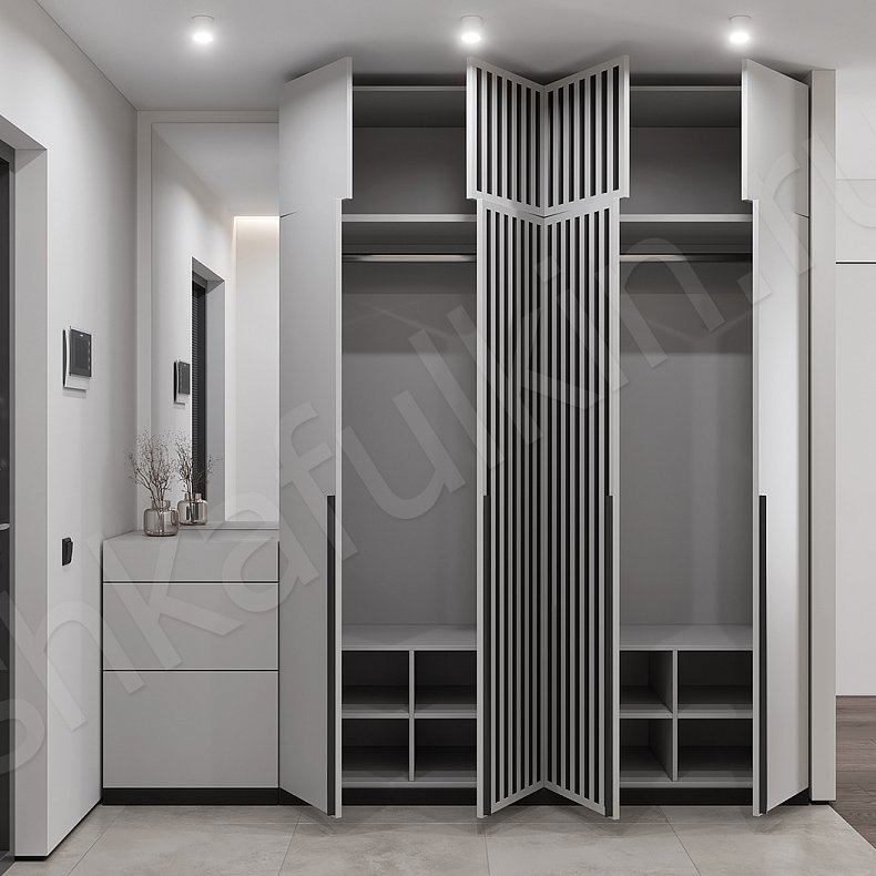 Изображение Прихожая Родео Серый Светлые Современный 4х створчатые Прихожая Для вещей 4