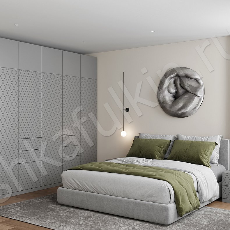 Шкаф Дианта Серый Светлые Современный 5и створчатые Спальня Для вещей