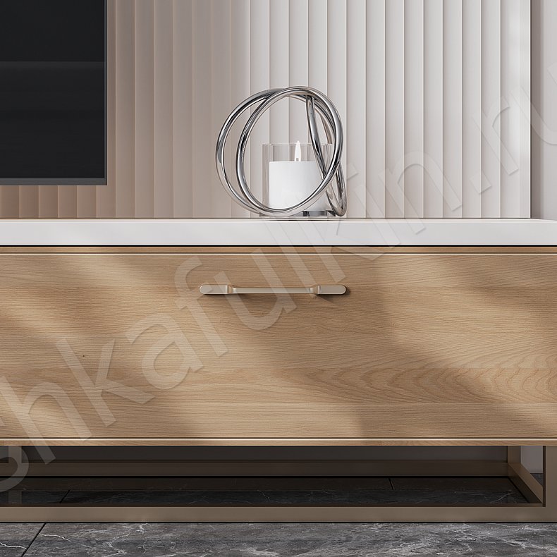 Изображение Стенка Амадей Светлые Древесный Белый Скандинавский Гостиная Под ТВ 5