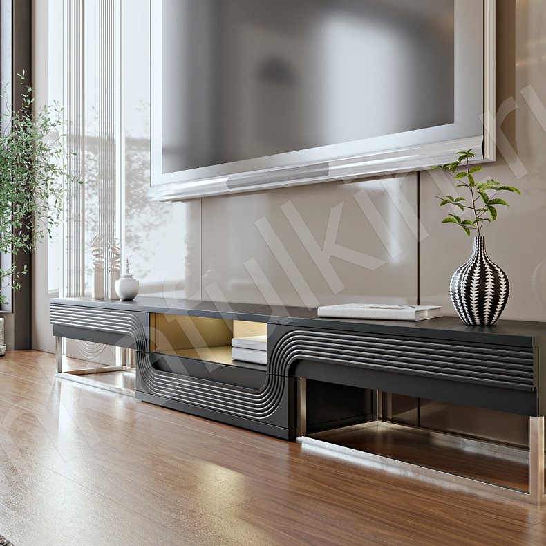 Гарнитур Дзен Черный Темные Современный 4х створчатые Спальня Для белья Для декора Для вещей 11