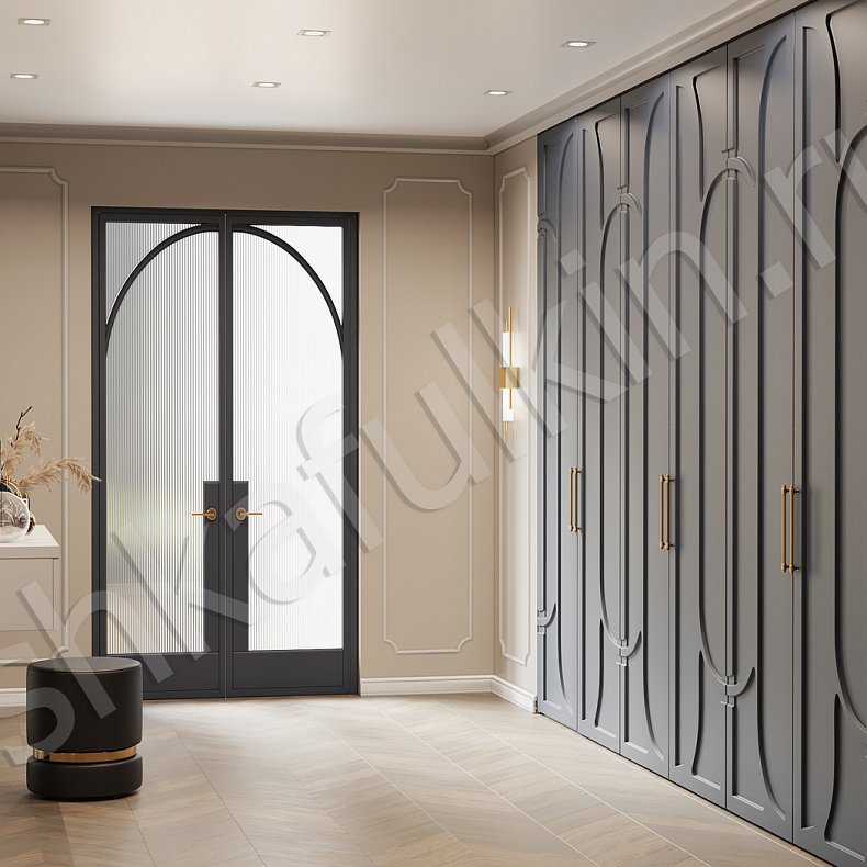 Прихожая Бернард Темные Серый Неоклассика 6и створчатые Коридор Для вещей