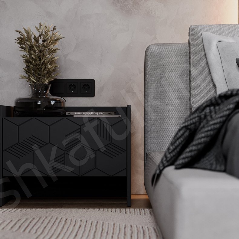 Изображение Гарнитур Токио Черный Современный 4х створчатые Спальня Для вещей 3