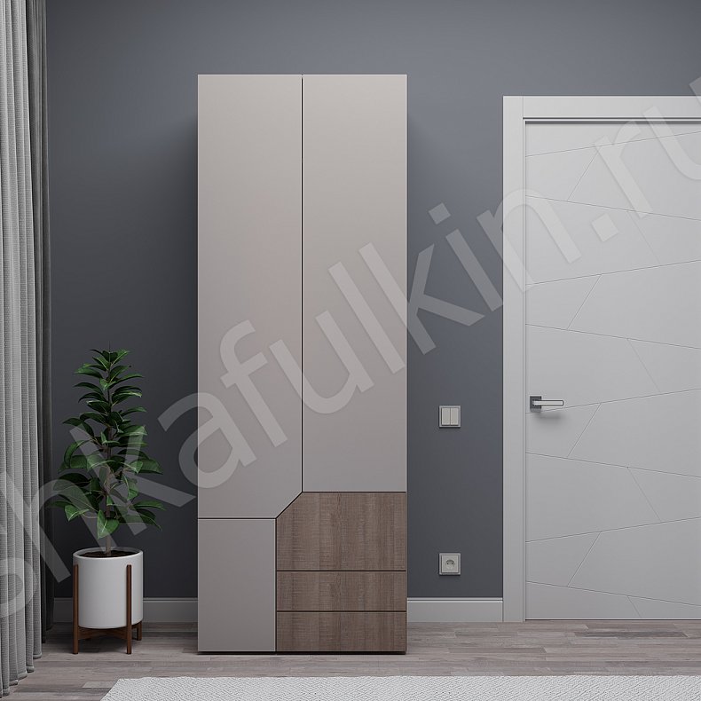 Изображение Шкаф Сонум Темные Светлые Серый Коричневый Древесный Черный Скандинавский 2х створчатые Гостиная Для вещей Для белья 2