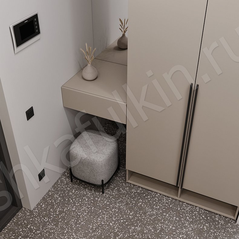 Прихожая Симплер Светлые Коричневый Минимализм 2х створчатые Прихожая Для вещей 3