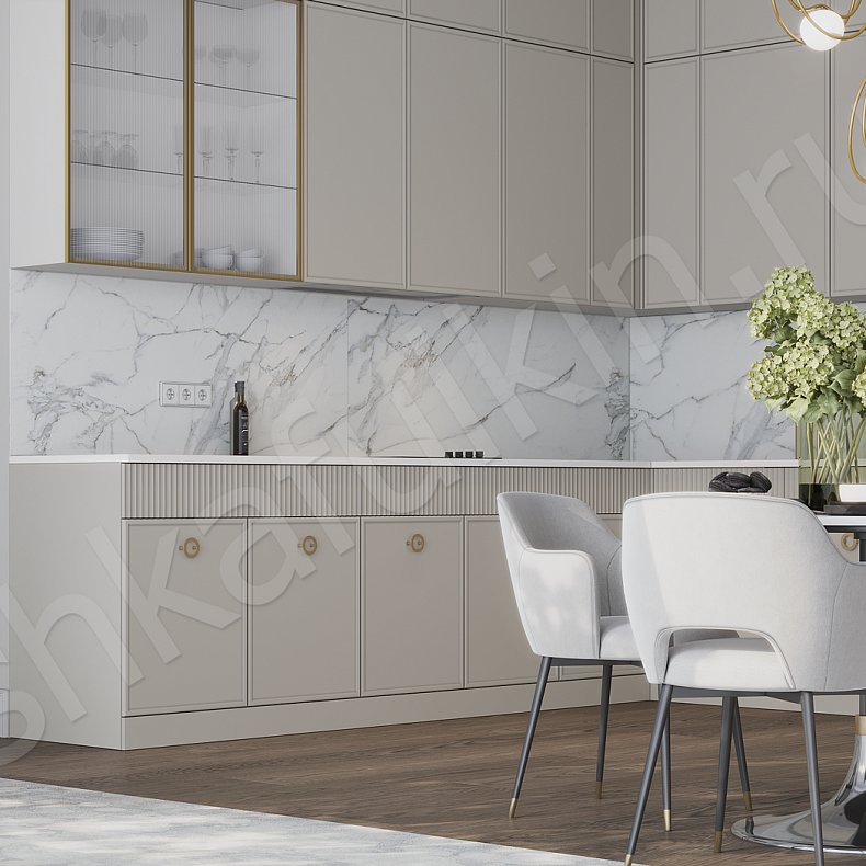 Кухня Тоскана Светлые Коричневый Неоклассика   Для посуды Для декора 7