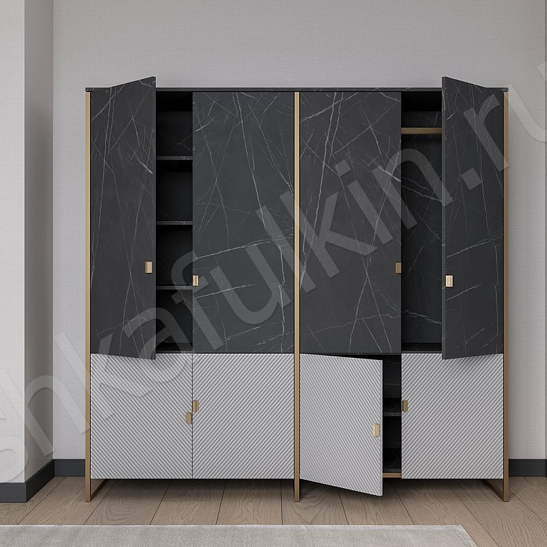 Изображение Гарнитур Элегия Цветной Современный 4х створчатые Спальня Для белья Для вещей 2