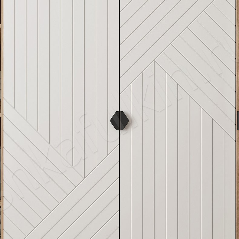 Изображение Шкаф Цеверро Древесный Белый Минимализм 3х створчатые Гостиная 2