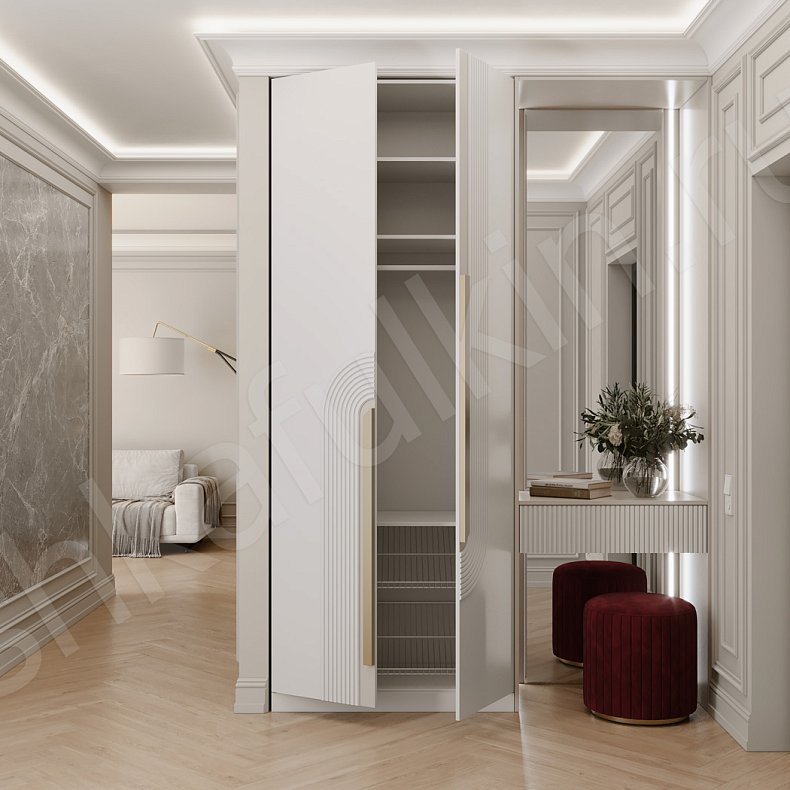 Прихожая Мекензи Белый Светлые Современный 2х створчатые Прихожая Для вещей 4