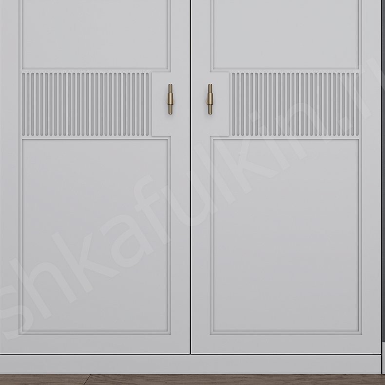 Изображение Шкаф Сопрано Светлые Белый Неоклассика 4х створчатые Спальня Для вещей 3