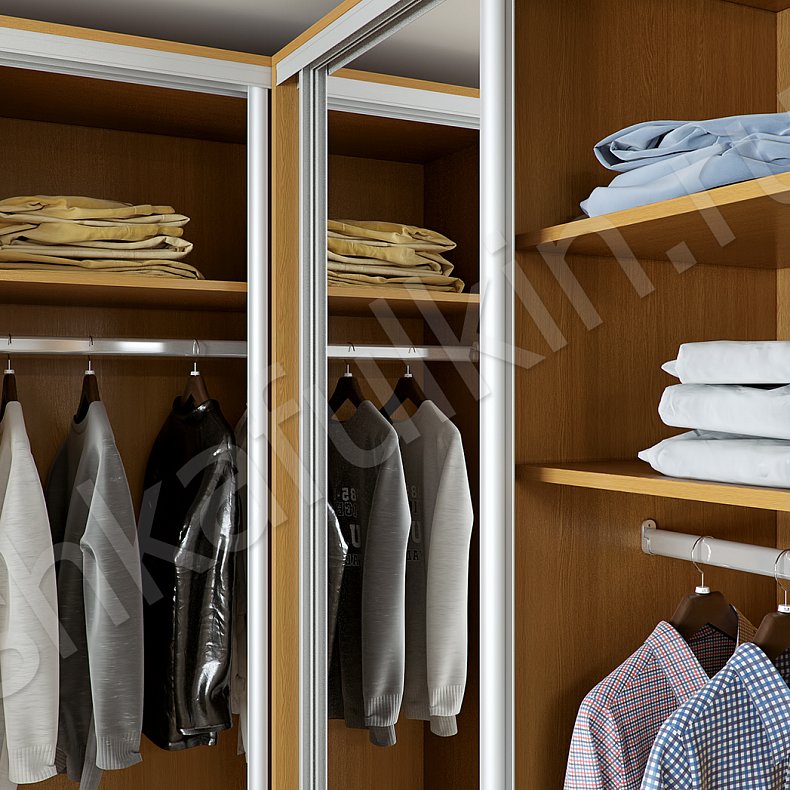 Шкаф-купе Корнелиус Светлые Древесный Минимализм 5и створчатые Спальня Для вещей 4