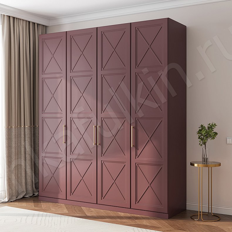 Шкаф Хемнэс Белый Красный Серый Светлые Классика 4х створчатые Гостиная Для вещей 1