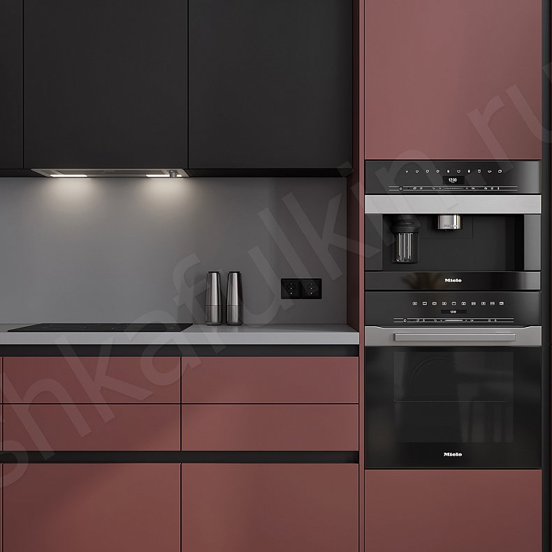 Изображение Кухня Фиеста Темные Красный Цветной Современный Для посуды 4