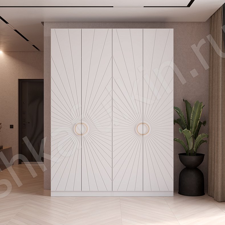 Изображение Шкаф Санима Белый Черный Светлые Темные Минимализм 4х створчатые Гостиная Для вещей 2