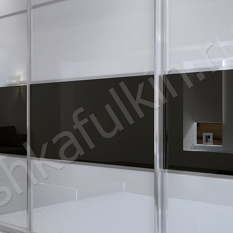 Изображение Корпусный шкаф-купе Дафнис Белый Светлые Хай-тек 3х створчатые Гостиная Для вещей 6