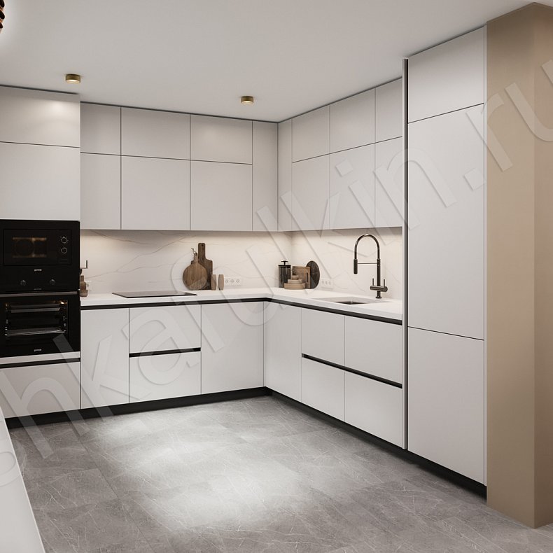 Кухня Кастамону Светлые Белый Минимализм   Для посуды 3