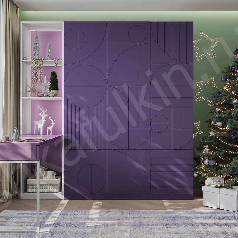 Изображение Детская Роллан Зеленый Современный 3х створчатые Детская Для книг Для вещей 4