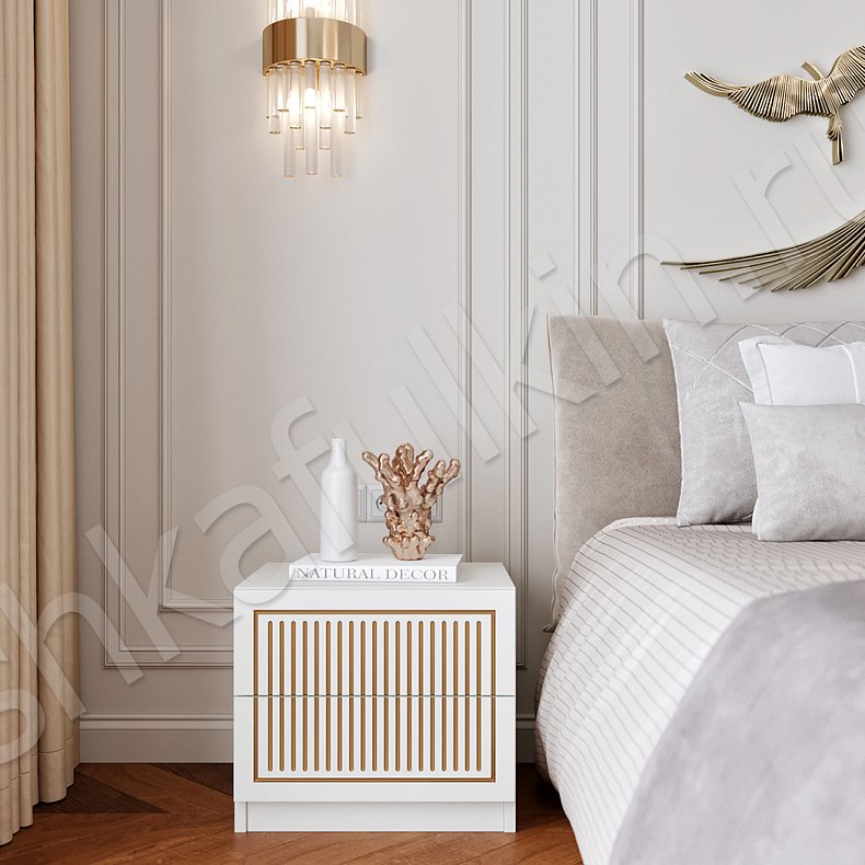 Гарнитур Нефертити Светлые Золото Белый Классика 4х створчатые Спальня Для вещей 3