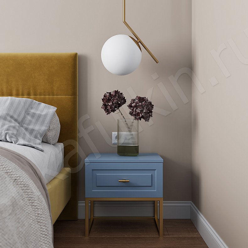 Шкаф Брикелл Белый Синий Светлые Классика 6и створчатые Спальня Для вещей 4